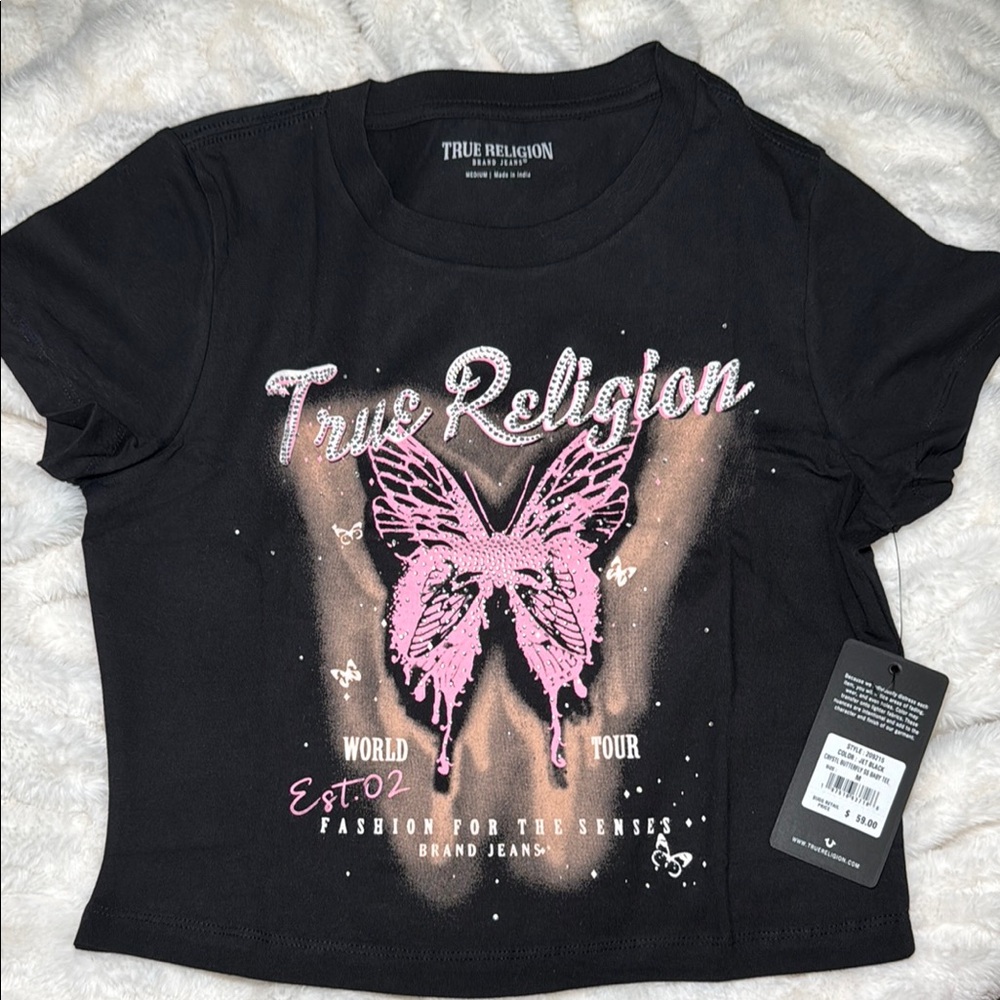 True Religion Black Baby Tee